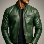 Heren Klassiek Biker Jack met Ritssluiting