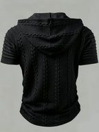 Heren Hoodie Overhemd met Kabelstructuur en Vetersluiting