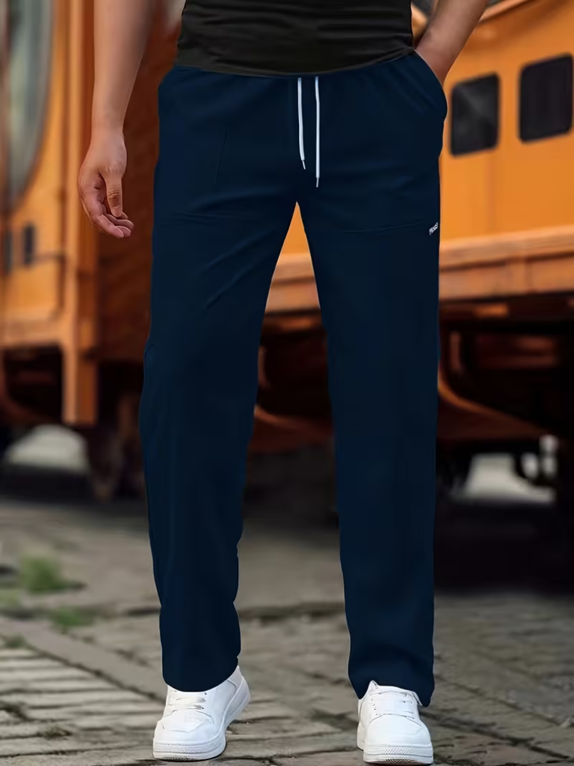 Heren Comfort Broek met Trekkoord en Rechte Pijpen