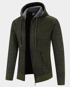 Heren Gebreide Hooded Jas met Ritssluiting