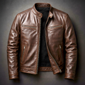 Heren Klassiek Biker Jack met Ritssluiting