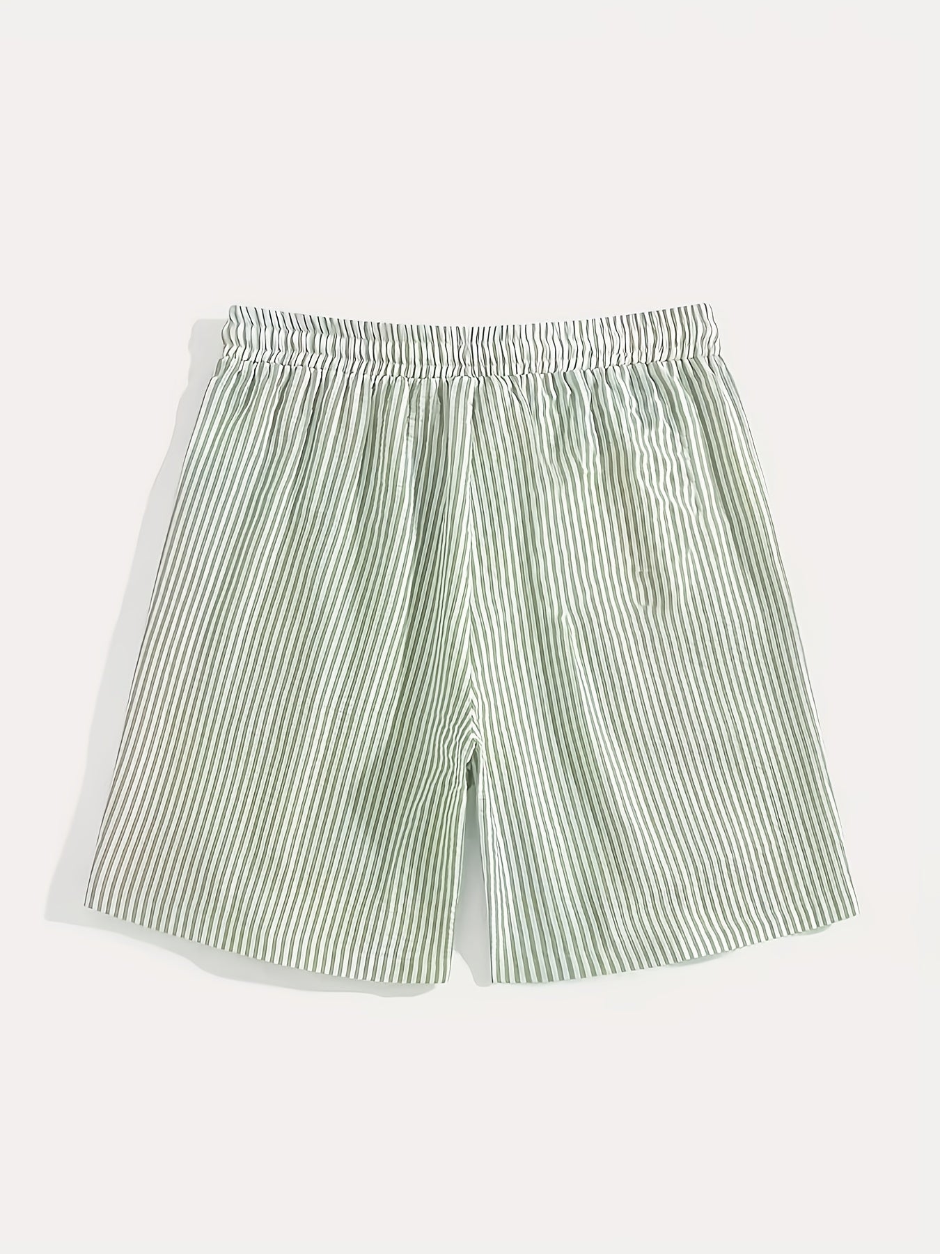 Heren Gestreepte Korte Broek met Elastische Tailleband