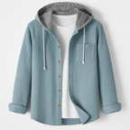 Heren Hoodie Jas met Ribstructuur