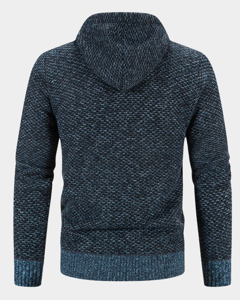 Heren Gebreide Hooded Jas met Ritssluiting