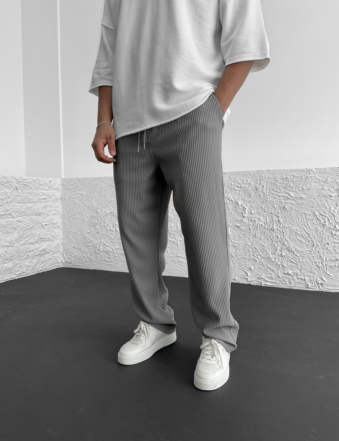 Heren Geribde Comfort Broek