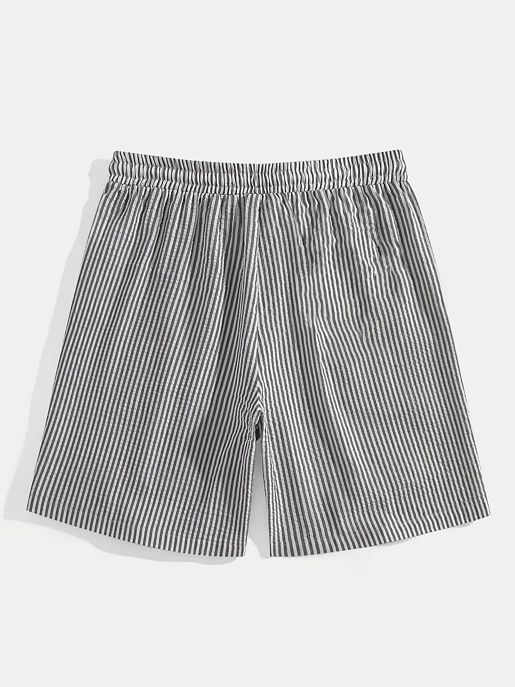 Heren Gestreepte Korte Broek met Elastische Tailleband