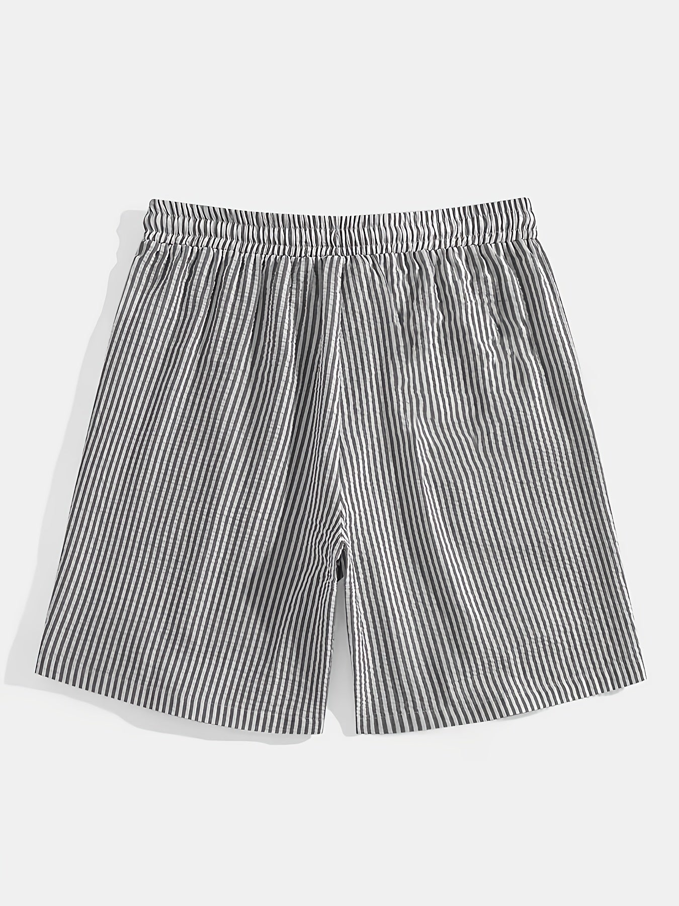 Heren Gestreepte Korte Broek met Elastische Tailleband