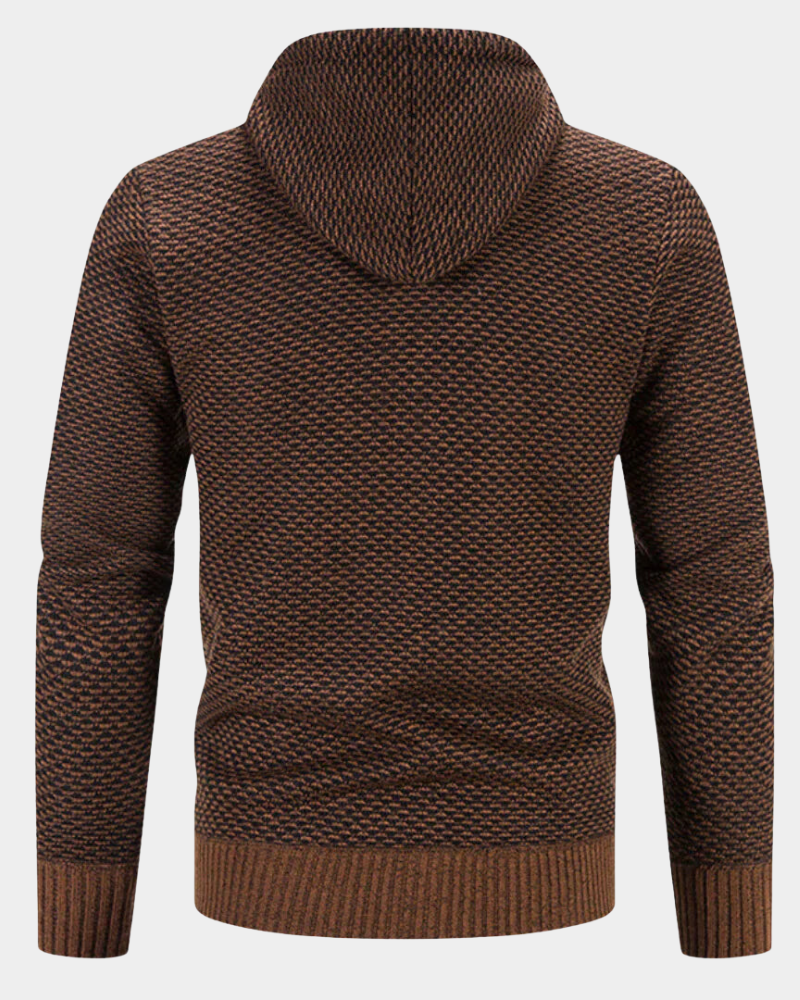 Heren Gebreide Hooded Jas met Ritssluiting