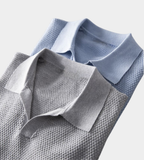 Heren Polo T-Shirt met Gebreide Structuur