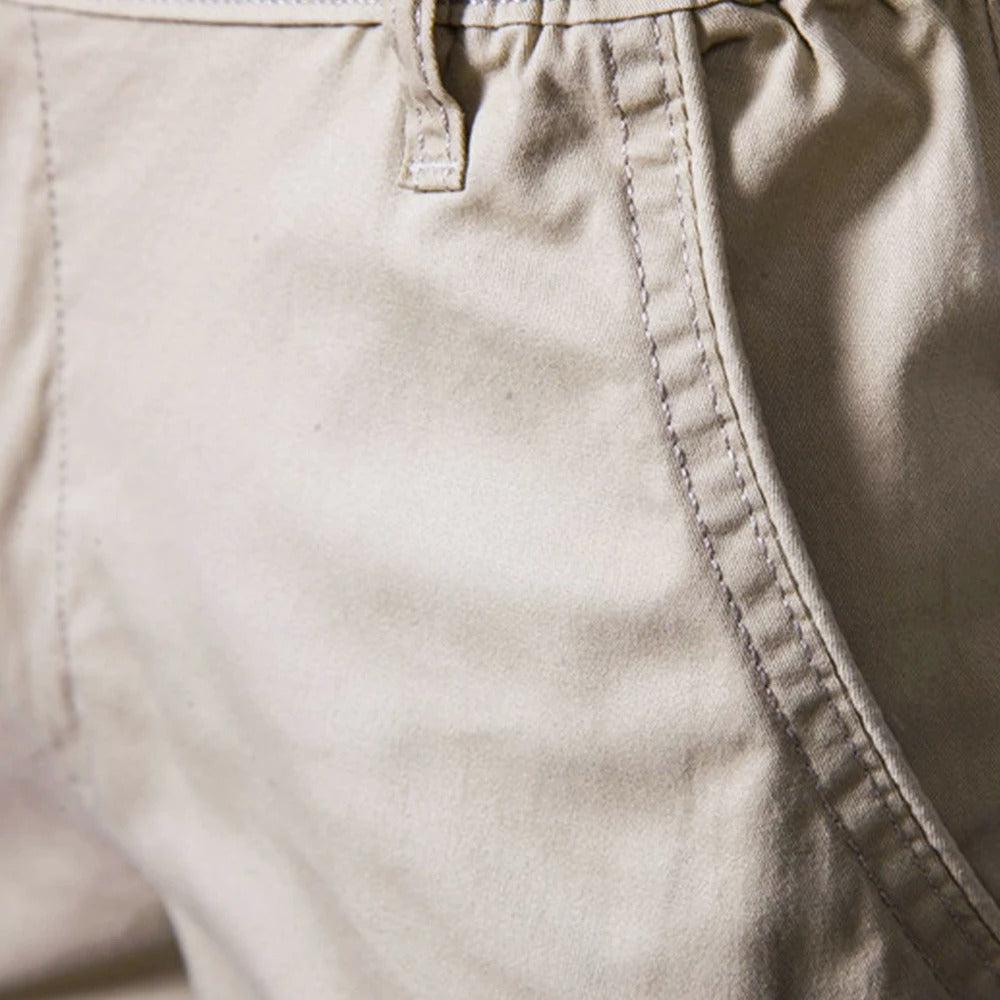 Heren Korte Broek met Elastische Taille en Knoopsluiting