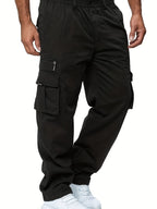 Heren Cargo Broek met Meerdere Zakken en Elastische Taille