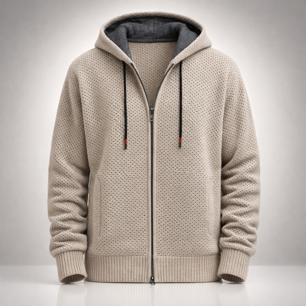 Heren Gebreide Jas met Capuchon