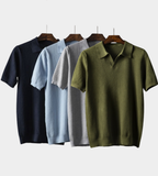 Heren Polo T-Shirt met Gebreide Structuur