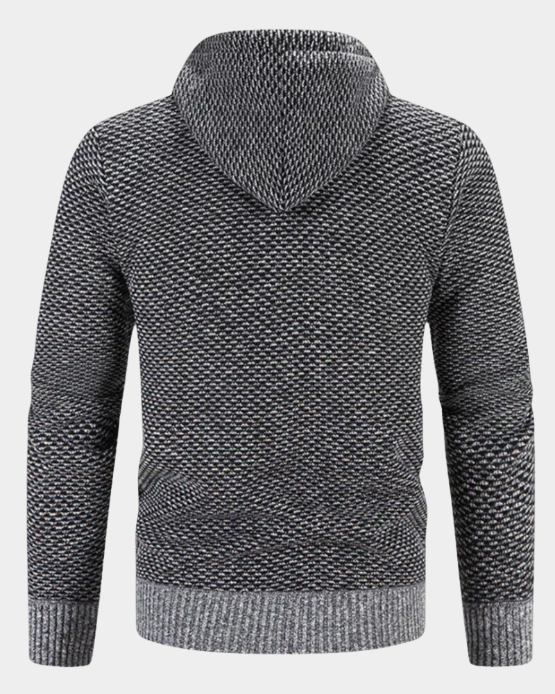 Heren Gebreide Hooded Jas met Ritssluiting
