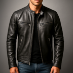 Heren Klassiek Biker Jack met Ritssluiting