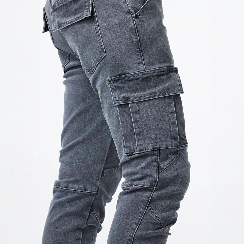 Heren Cargo Broek met Meerdere Zakken en Smalle Pijpen