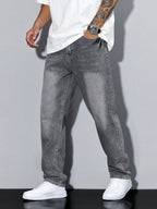 Heren Baggy Denim Broek met Rechte Pijpen