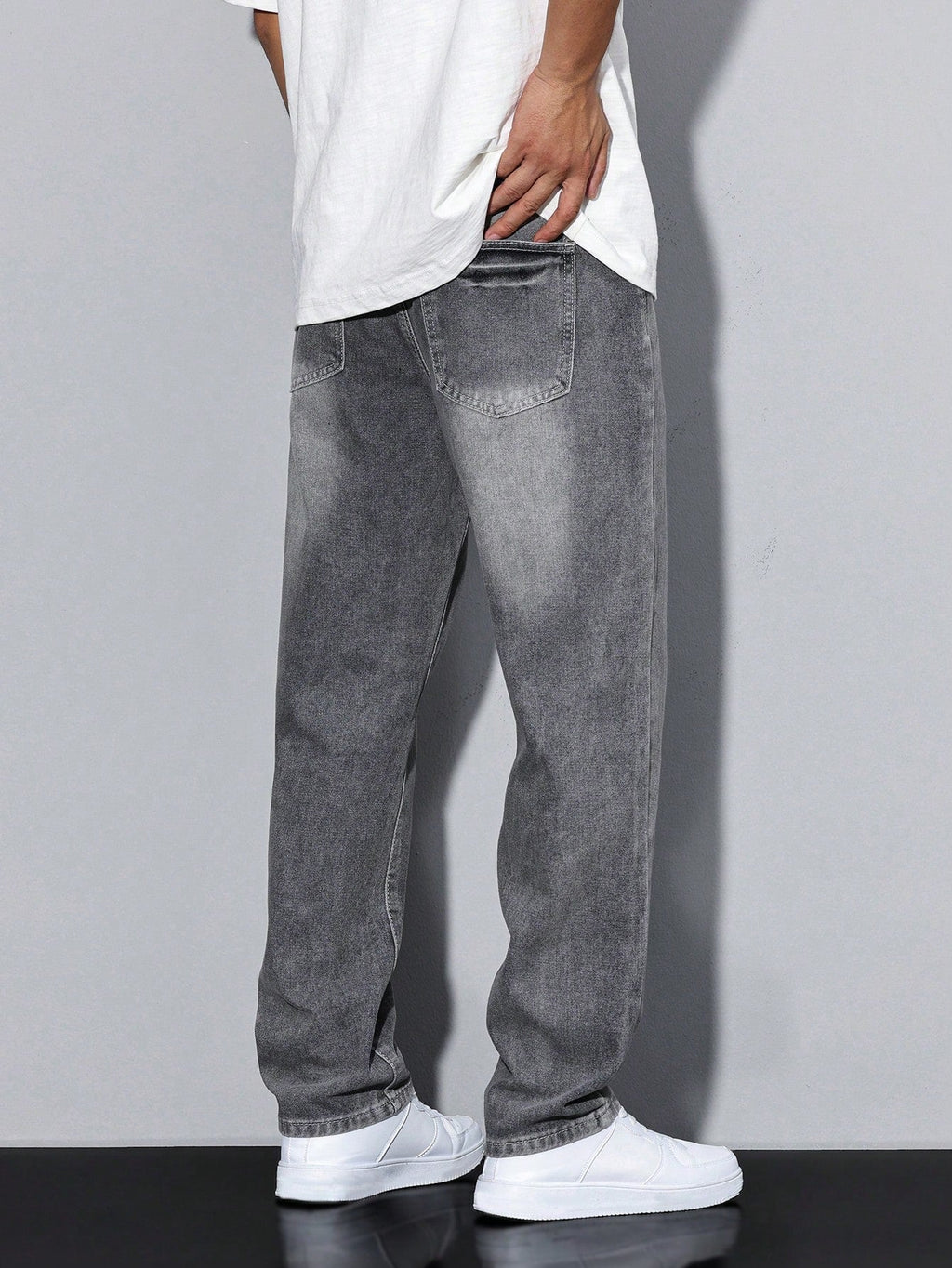 Heren Baggy Denim Broek met Rechte Pijpen