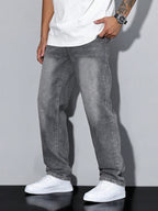 Heren Baggy Denim Broek met Rechte Pijpen