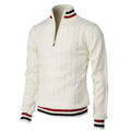 Heren Kabelgebreide Half Zip Trui