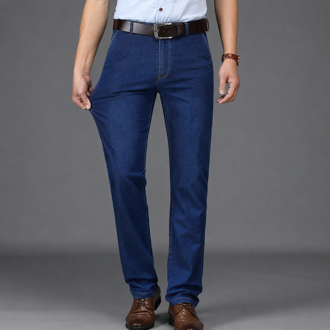 Heren Stretch Denim Broek met Rechte Pasvorm