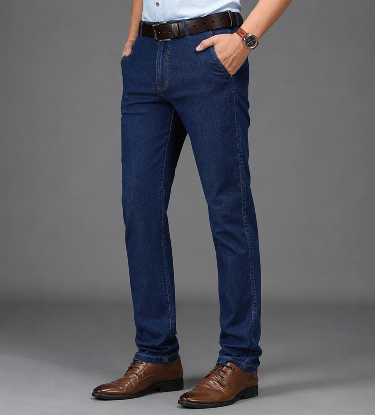 Heren Stretch Denim Broek met Rechte Pasvorm