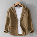 Heren Casual Linnen Blazer met Knoopsluiting