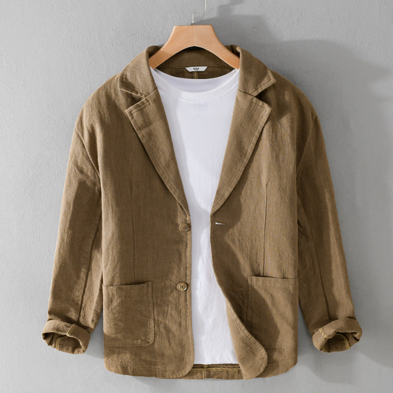 Heren Casual Linnen Blazer met Knoopsluiting