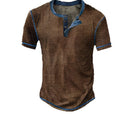 Heren Wafelstructuur Henley Shirt
