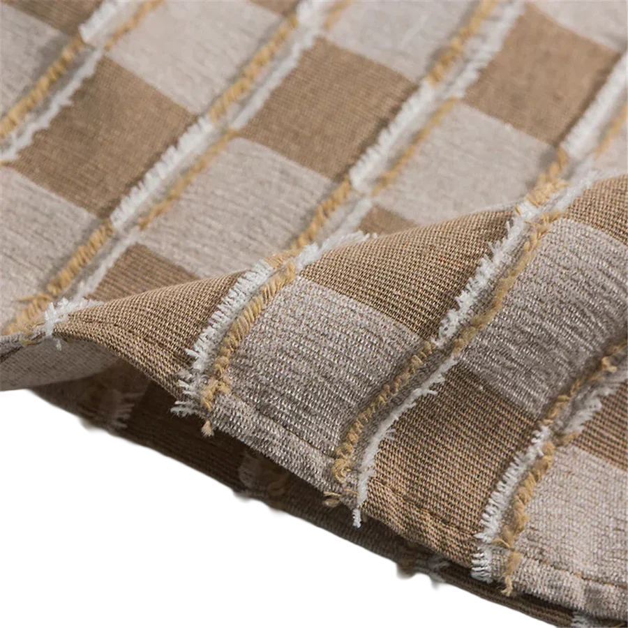 Heren Khaki en Crème Overhemd met Lange Mouwen