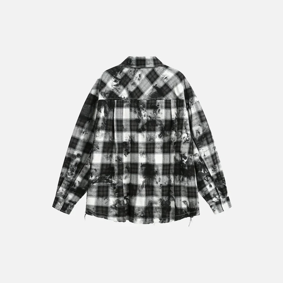 Heren Zwart-Wit Overhemd met Lange Mouwen