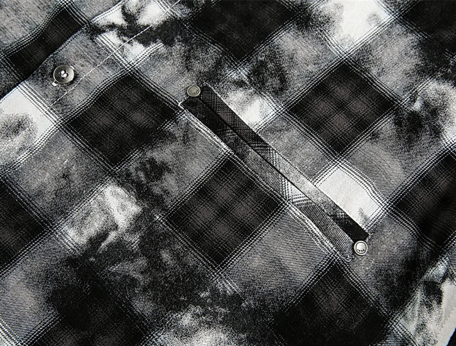 Heren Zwart-Wit Overhemd met Lange Mouwen