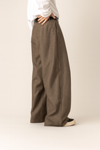 Heren Wijde Pantalon met Geplooide Voorkant