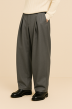 Heren Wijde Pantalon met Geplooide Voorkant