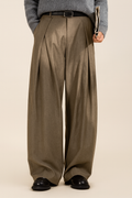 Heren Wijde Pantalon met Geplooide Voorkant