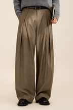 Heren Wijde Pantalon met Geplooide Voorkant