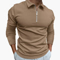 Heren Ribgebreide Half Zip Trui met Kraag