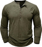 Heren Henley Shirt met Lange Mouwen