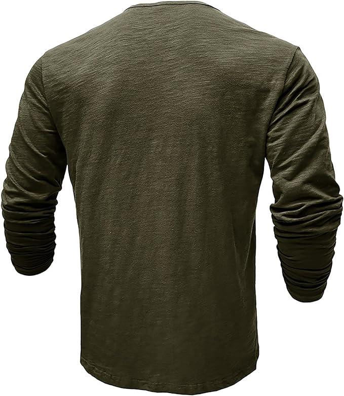 Heren Henley Shirt met Lange Mouwen