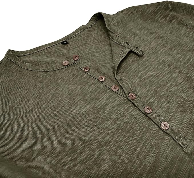 Heren Henley Shirt met Lange Mouwen