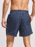 Heren Gestreepte Zwemshort met Trekkoord