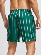 Heren Gestreepte Zwemshort met Trekkoord