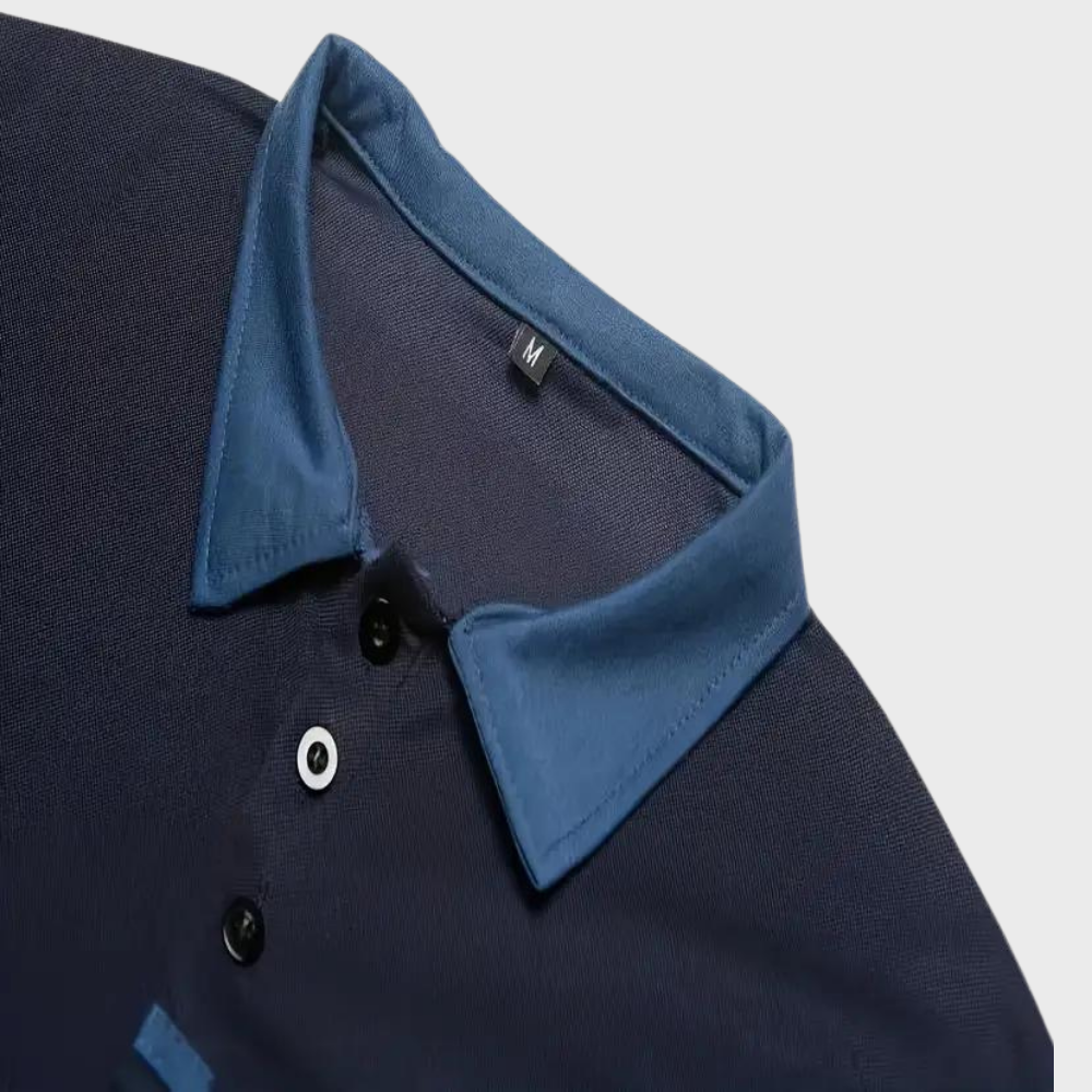 Heren Polo Overhemd met Contrasterende Details