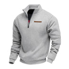 Heren Half Zip Sweat Trui met Opstaande Kraag