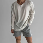 Heren Gebreid Shirt met Lange Mouwen en Ronde Hals