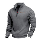 Heren Half Zip Sweat Trui met Opstaande Kraag