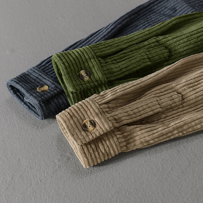 Heren Corduroy Overhemd met Borstzak