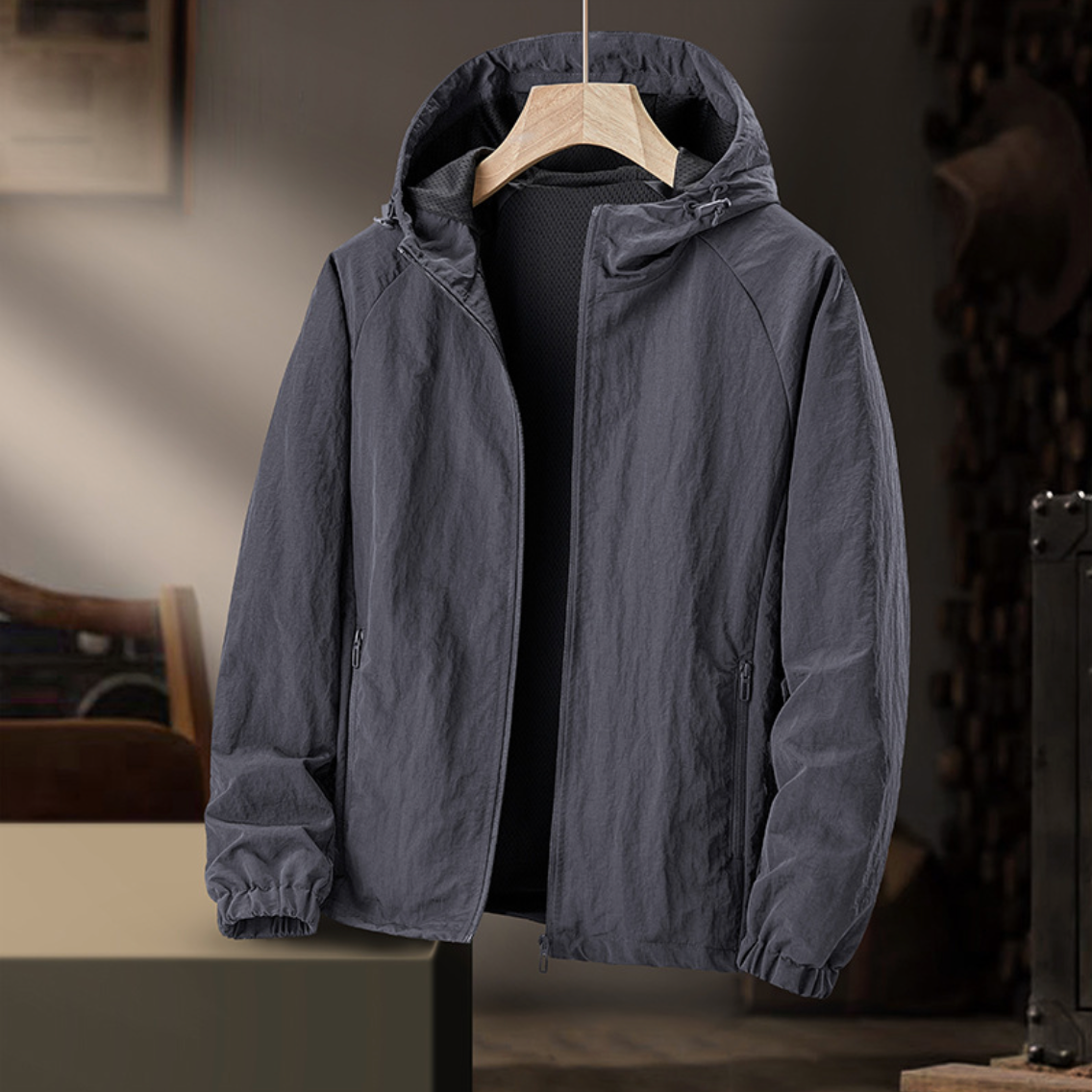 Heren Hooded Jas met Ritssluiting