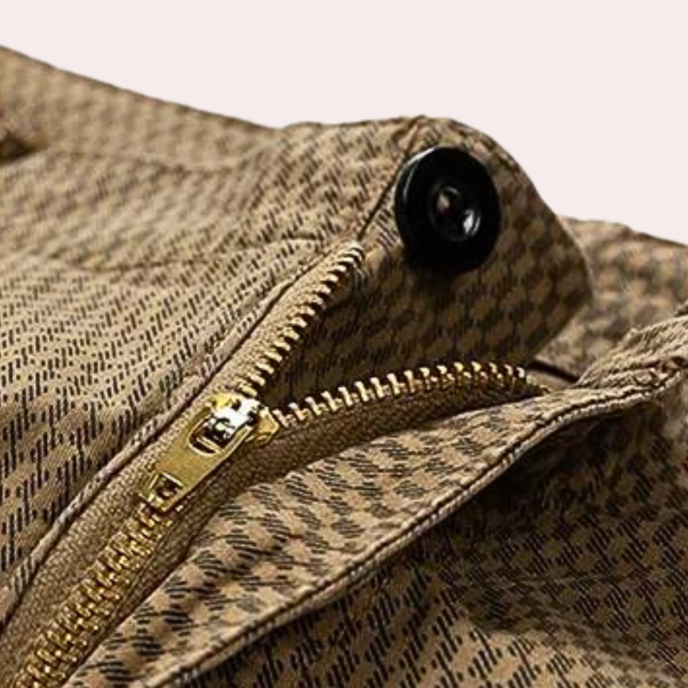 Heren Korte Broek met Subtiele Structuur en Riem