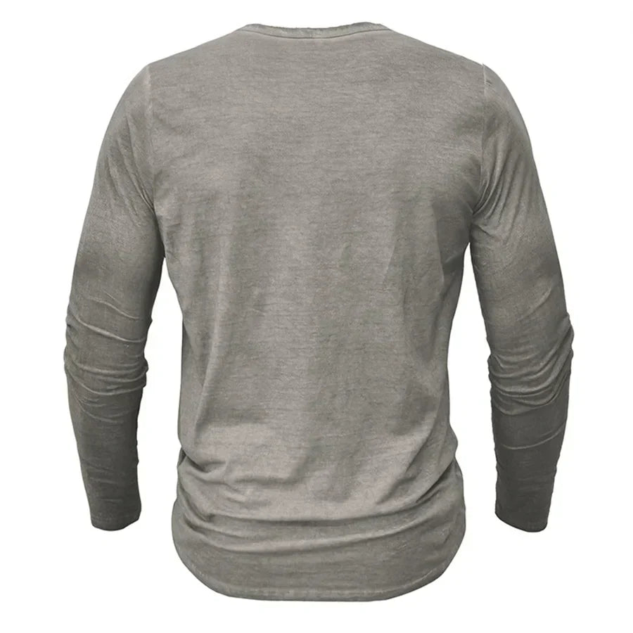 Heren Casual Henley Shirt met Lange Mouwen